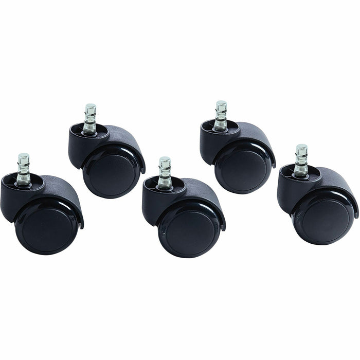 Master Caster Futura Noiseless Chair Mat Casters - 2.19" Diameter - 120 lb Load Capacity - Polyurethane - Matte Black - 1 Set