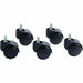 Master Caster Futura Noiseless Chair Mat Casters - 2.19" Diameter - 120 lb Load Capacity - Polyurethane - Matte Black - 1 Set