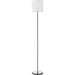 Lorell LED Contemporary Floor Lamp - 65" Height x 12" Width - 10 W LED Bulb - Brushed Nickel - Floor-mountable - Silver - for Living Room, Office, Lobby