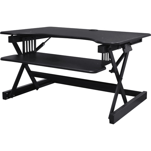Lorell Adjustable Desk Riser Plus - 40 lb Load Capacity - 32" Width x 20.50" Depth - Desktop - Black - Ergonomic - 1 Each