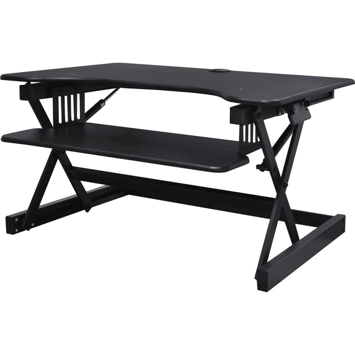 Lorell Adjustable Desk Riser Plus - 40 lb Load Capacity - 32" Width x 20.50" Depth - Desktop - Black - Ergonomic - 1 Each
