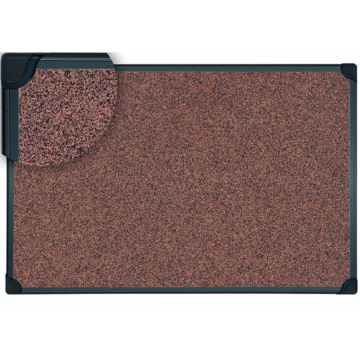 MasterVision Maya Series Techcork Board - 48" Board Height x 36" Board Width - Brown Rubber Surface - Self-healing - Black Aluminum Frame - 1 Each