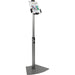 Kantek Adjustable Floor-Mount Tablet Kiosk Stand with Security Locking System - Up to 10.10" Screen Support - 46.50" Height x 17.40" Width - Floor - Steel - Black, Silver - Locking System - 1 Each
