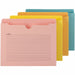 Smead Straight Tab Cut Letter Recycled File Jacket - 8 1/2" x 11" - 2" Expansion - 2 Plys - Aqua, Goldenrod, Pink, Yellow - Preprinted, Closed Sides, Reinforced Tab, Closed Sides, Durable - 10% Recycled - 12 / Pack