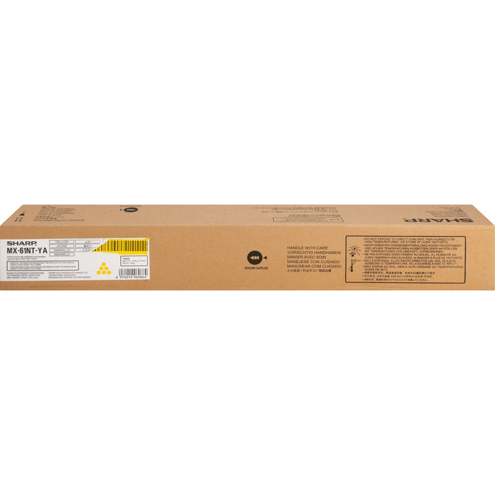 SHARP® MX-61NT Original Laser Toner Cartridge - Yellow - 1 Each - 24000 Pages