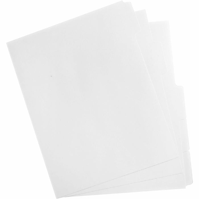 Business Source Double-reverse Printer Print-on Dividers - Print-on Tab(s) - 5 Tab(s)/Set - Letter - 8.50" Width x 11" Length - Bright White Paper Divider - White Paper Tab(s) - 1 Box