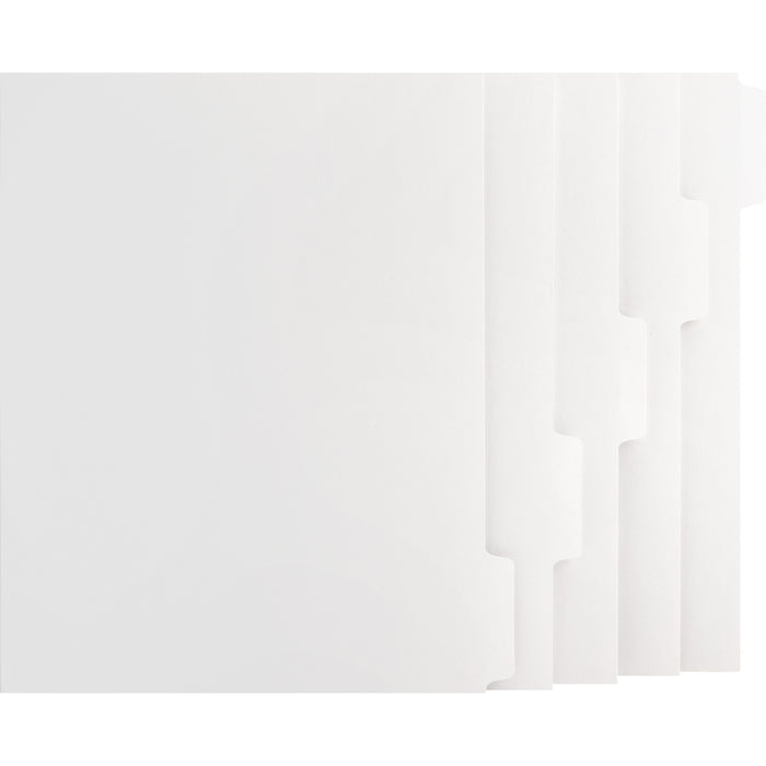 Business Source Tab Printer Economy Index Dividers - Print-on Tab(s) - 5 Tab(s)/Set - 8.5" Divider Width x 11" Divider Length - Letter - White Divider - White Tab(s) - 1 Box