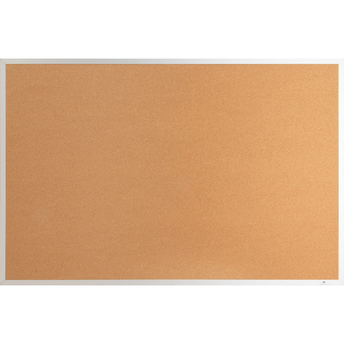 Lorell 19765 Bulletin Board - 36" Board Height x 48" Board Width - Cork Surface - Long Lasting, Warp Resistant - Brown Aluminum Frame - 1 Each