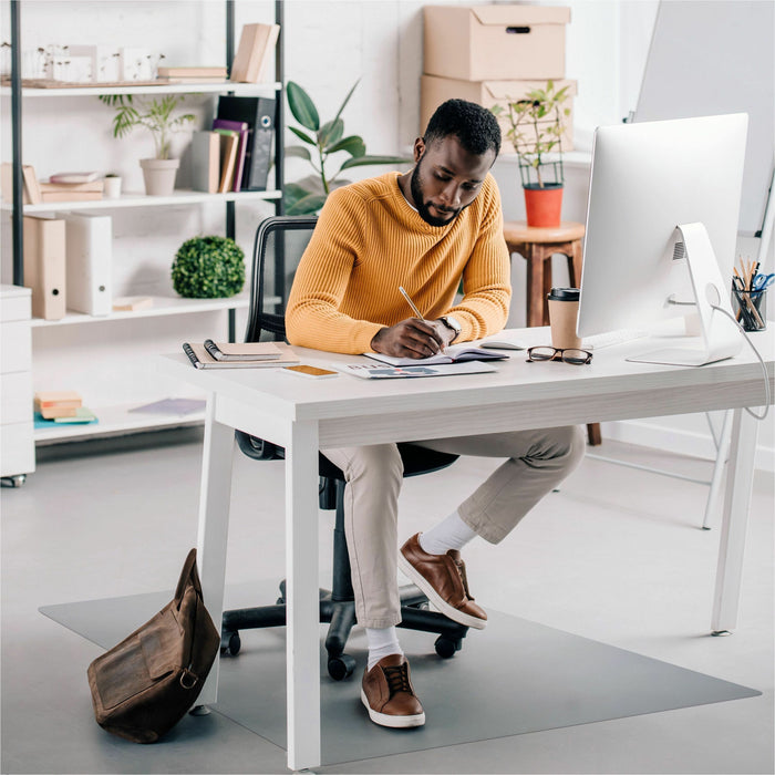 Floortex Ecotex Evolutionmat® Hard Floor Rectangular Chairmat - Hard Floor - 48" Length x 36" Width x 0.075" Depth x 0.075" Thickness - Rectangular - Polymer - Clear - 1 Each - TAA Compliant