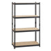 Lorell Iron Horse 2300 lb Capacity Riveted Shelving - 4 Shelf(ves) - 60" Height x 36" Width x 18" Depth - 28% Recycled - Black - Steel, Particleboard - 1 Each