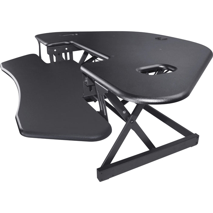 Lorell Corner Desk Riser - 40 lb Load Capacity - 18" Height x 45.50" Width - Desktop - Black - 1 Each