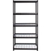 Lorell Wire Deck Shelving - 5 Shelf(ves) - 72" Height x 36" Width x 18" Depth - Easy to Clean, Heavy Duty, Rust Resistant, Durable - 28% Recycled - Powder Coated - Black - Steel - 1 Each