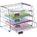 Alba Letter Tray - 4 Tier(s) - 12.40" Height x 12.20" Width x 15.35" Length - Chrome - Metal - 1 Each