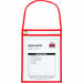 C-Line Hanging Strap Shop Ticket Holder - Support 9" x 12" Media - Red, Clear - 15 / Box