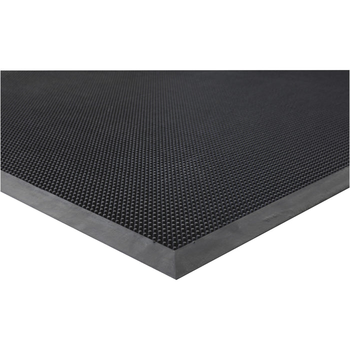 Genuine Joe Brush Tip Scraper Mat - Indoor, Outdoor - 60" Length x 36" Width x 0.400" Thickness - Rectangular - Rubber - Black - 1 Each
