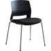 Lorell Arctic Series Stack Chairs - Black Seat Color - Foam, Fabric Seat Material - Black Back Color - Four-legged Base - 2 / Carton