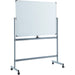 Lorell Double-sided Magnetic Whiteboard Easel - 72" (6 ft) Width x 48" (4 ft) Height - White Surface - Rectangle - Floor Standing - Magnetic - 1 Each