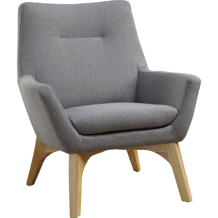 Lorell Quintessence Collection Upholstered Chair - Gray Seat Color - Gray Back Color - Low Back - Four-legged Base - 1 Each