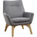 Lorell Quintessence Collection Upholstered Chair - Gray Seat Color - Gray Back Color - Low Back - Four-legged Base - 1 Each