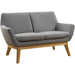 Lorell Quintessence Collection Loveseat - 32.8" Height x 19.8" Width x 53.1" Length - Finish: Gray - Upholstered, Lumbar Support, Ergonomic Design, Padded Back, Padded Seat, Sturdy - For Reception Area, Lounge - 1 Each