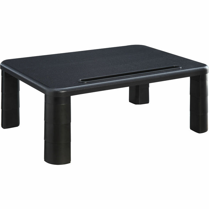 Lorell Height-Adjustable Monitor Riser - 4" Height x 19.75" Width - Desktop - Black - 1 Each