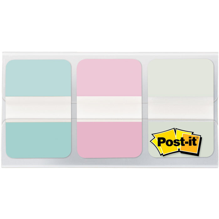 Post-it® Durable Tabs - 12 Tab(s)/Set - 1" Tab Height x 1.50" Tab Width - Removable - Blue, Pink, Green Tab(s) - Repositionable, Writable, Durable, Wear Resistant, Tear Resistant - 36 / Pack