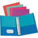 Oxford Letter Pocket Folder with Fastener - 8 1/2" x 11" - 100 Sheets Capacity - 2 Pocket - Assorted - 10% Recycled - 50 / Box