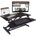 Victor High Rise Height Adjustable Compact Standing Desk with Keyboard Tray - 19" Height x 32.50" Width x 18" Depth - Desktop - Wood, Laminate, Steel - Gray, Black - Ergonomic - 1 Each