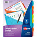 Avery Write & Erase Durable Plastic Dividers with Pocket - 8 x Divider(s) - 8 Write-on Tab(s) - 8 Tab(s)/Set - 9.3" Divider Width x 11.25" Divider Length - 3 Hole Punched - Multicolor Plastic Divider - Multicolor Plastic Tab(s) - Durable, Hole-punched, St