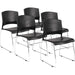 Boss Black Stack Chair With Chrome Frame 5 Pcs Pack - Black Seat Color - Polypropylene Seat Material - Black Back Color - Polypropylene Back Material - Chrome Frame Material - Sled Base - 5 / Carton