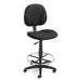 Boss Stand Up Fabric Drafting Stool with Foot Rest, Black - Black Seat Color - Crepe Fabric Seat Material - Black Back Color - Crepe Fabric Back Material - 5-star Base - 1 Each