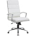 Boss Executive CaressoftPlus� Chair with Metal Chrome Finish - White Seat Color - Vinyl Seat Material - White Back Color - Vinyl Back Material - Chrome Frame Color - High Back - 5-star Base - Armrest - 1 Each