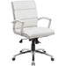 Boss CaressoftPlus� Executive Mid-Back Chair - White Seat Color - Vinyl Seat Material - White Back Color - Vinyl Back Material - Chrome Frame Color - Mid Back - 5-star Base - Armrest - 1 Each