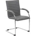 Boss Chrome Frame Vinyl Side Chairs - Gray Seat Color - Vinyl Seat Material - Gray Back Color - Vinyl Back Material - Chrome Frame Color - Polywood Frame Material - Mid Back - Cantilever Base - 2 / Pack