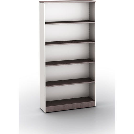 Boss Simple System 35 x 12 Bookcase, Driftwood - 71" Height x 35.4" Width x 11.8" Depth - Finish: Driftwood, Silver - 1 Each
