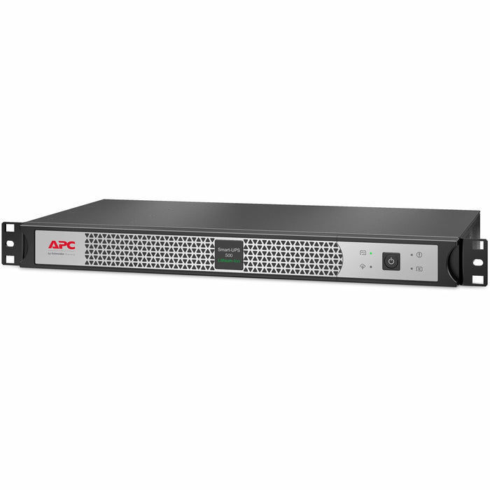 APC Smart-UPS 500VA Rack/Floor Mountable UPS - 1U Rack-mountable - AVR - 3 Hour Recharge - 2.70 Minute Stand-by - 120 V AC Input - 120 V AC Output - Single Phase - Sine Wave - Serial Port - 4 x NEMA 5-15R Receptacle(s) - 4 x Battery/Surge Outlet - SmartCo