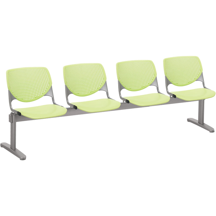 KFI Kool 4 Seat Beam Chair - Lime Green Seat Color - Polypropylene Seat Material - Lime Green Back Color - Polypropylene, Aluminum Alloy Back Material - Powder Coated Silver Frame Color - Tubular Steel Frame Material - 1 Each