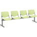 KFI Kool 4 Seat Beam Chair - Lime Green Seat Color - Polypropylene Seat Material - Lime Green Back Color - Polypropylene, Aluminum Alloy Back Material - Powder Coated Silver Frame Color - Tubular Steel Frame Material - 1 Each