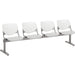KFI Kool 4 Seat Beam Chair - Light Gray Seat Color - Polypropylene Seat Material - White Back Color - Polypropylene, Aluminum Alloy Back Material - Powder Coated Silver Frame Color - Tubular Steel Frame Material - 1 Each
