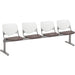 KFI Kool 4 Seat Beam Chair - Brownstone Seat Color - Polypropylene Seat Material - White Back Color - Polypropylene, Aluminum Alloy Back Material - Powder Coated Silver Frame Color - Tubular Steel Frame Material - 1 Each