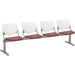 KFI Kool 4 Seat Beam Chair - Burgundy Seat Color - Polypropylene Seat Material - White Back Color - Polypropylene, Aluminum Alloy Back Material - Powder Coated Silver Frame Color - Tubular Steel Frame Material - 1 Each
