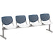 KFI Kool 4 Seat Beam Chair - White Seat Color - Polypropylene Seat Material - Navy Back Color - Polypropylene, Aluminum Alloy Back Material - Powder Coated Silver Frame Color - Tubular Steel Frame Material - 1 Each