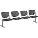 KFI Kool 4 Seat Beam Chair - Black Seat Color - Polypropylene Seat Material - Black Back Color - Polypropylene, Aluminum Alloy Back Material - Powder Coated Silver Frame Color - Tubular Steel Frame Material - 1 Each