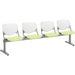 KFI Kool 4 Seat Beam Chair - Lime Green Seat Color - Polypropylene Seat Material - White Back Color - Polypropylene, Aluminum Alloy Back Material - Powder Coated Silver Frame Color - Tubular Steel Frame Material - 1 Each