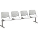 KFI Kool 4 Seat Beam Chair - White Seat Color - Polypropylene Seat Material - Light Gray Back Color - Polypropylene, Aluminum Alloy Back Material - Powder Coated Silver Frame Color - Tubular Steel Frame Material - 1 Each