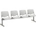 KFI Kool 4 Seat Beam Chair - Light Gray Seat Color - Polypropylene Seat Material - Light Gray Back Color - Polypropylene, Aluminum Alloy Back Material - Powder Coated Silver Frame Color - Tubular Steel Frame Material - 1 Each