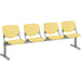 KFI Kool 4 Seat Beam Chair - Yellow Seat Color - Polypropylene Seat Material - Yellow Back Color - Polypropylene, Aluminum Alloy Back Material - Powder Coated Silver Frame Color - Tubular Steel Frame Material - 1 Each