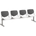 KFI Kool 4 Seat Beam Chair - White Seat Color - Polypropylene Seat Material - Black Back Color - Polypropylene, Aluminum Alloy Back Material - Powder Coated Silver Frame Color - Tubular Steel Frame Material - 1 Each