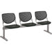 KFI Kool 3 Seat Beam Chair - Black Seat Color - Polypropylene Seat Material - Black Back Color - Polypropylene, Aluminum Alloy Back Material - Powder Coated Silver Frame Color - Tubular Steel Frame Material - 1 Each