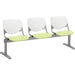 KFI Kool 3 Seat Beam Chair - Lime Green Seat Color - Polypropylene Seat Material - White Back Color - Polypropylene, Aluminum Alloy Back Material - Powder Coated Silver Frame Color - Tubular Steel Frame Material - 1 Each